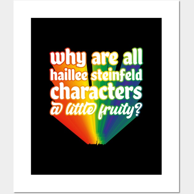 Hailee Steinfeld Gay Flag Fruity Characters Wall Art by MairlaStore